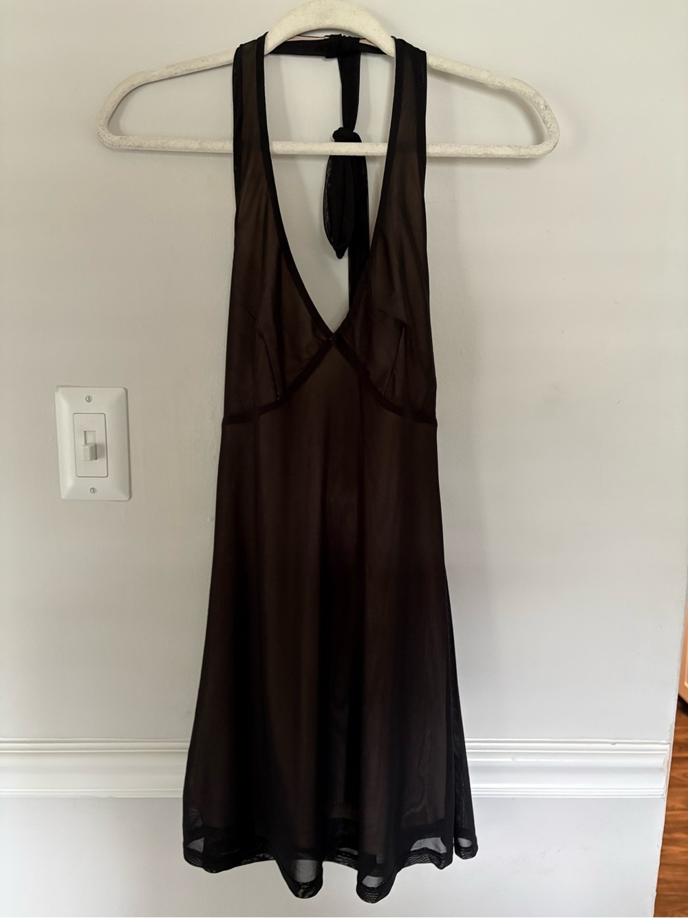wild fable Black Sheer Halter Dress